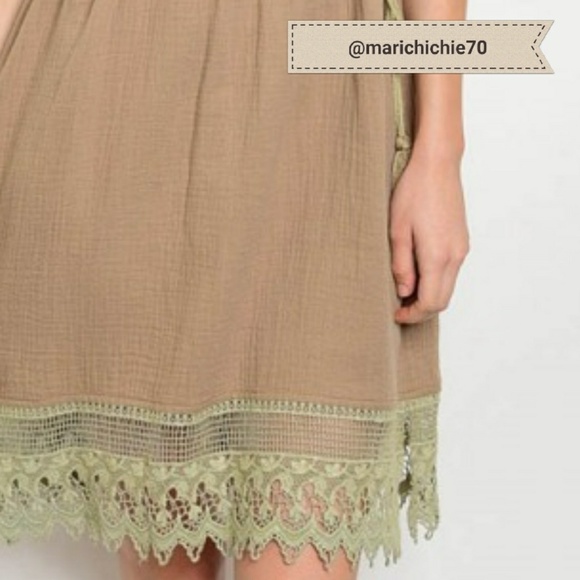 NWT Crochet Trim Mini Dress - Picture 2 of 4